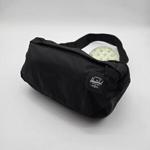 Herschel Black Shoulder Bag Fanny Pack Belt Large Nylon Ripstop Travel